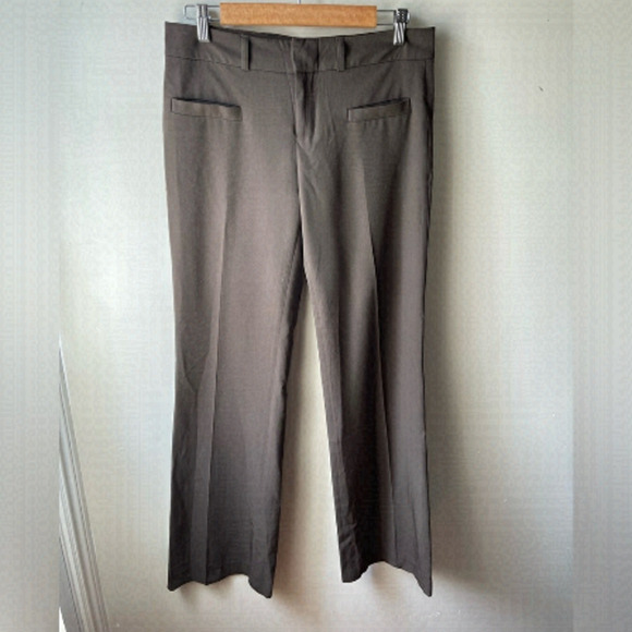 CLUB Monaco green/brown mid-rise wide leg trouser pant size 4 - Picture 1 of 8
